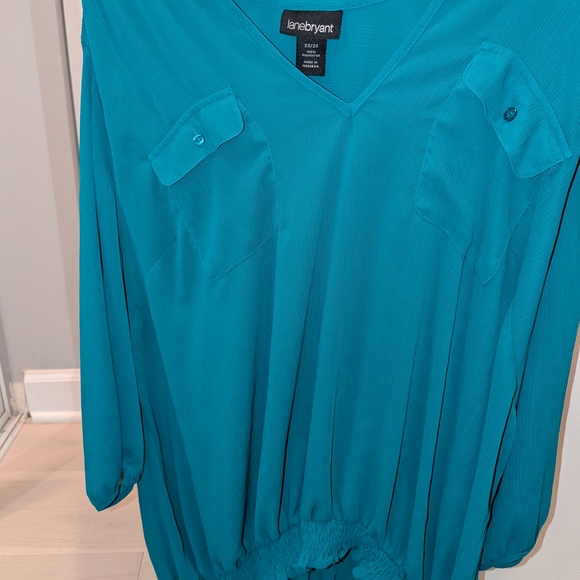 Lane Bryant Tops - Lane Bryant Sheer Teal Blouse